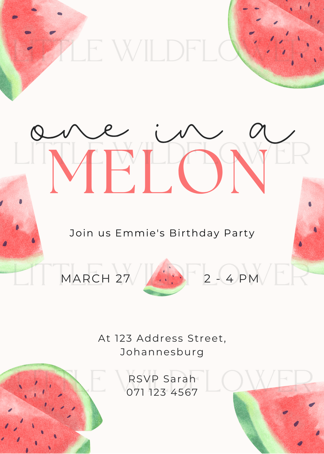 Melon Themed Digital Invitation