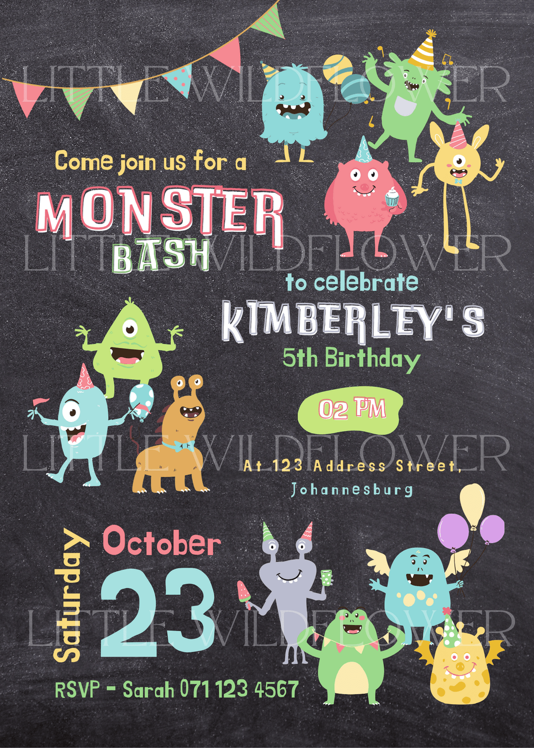 Monster Themed Digital Invitation