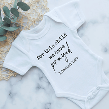 Load image into Gallery viewer, For This Child, We Have Prayed Pregnancy Announcement Onesie
