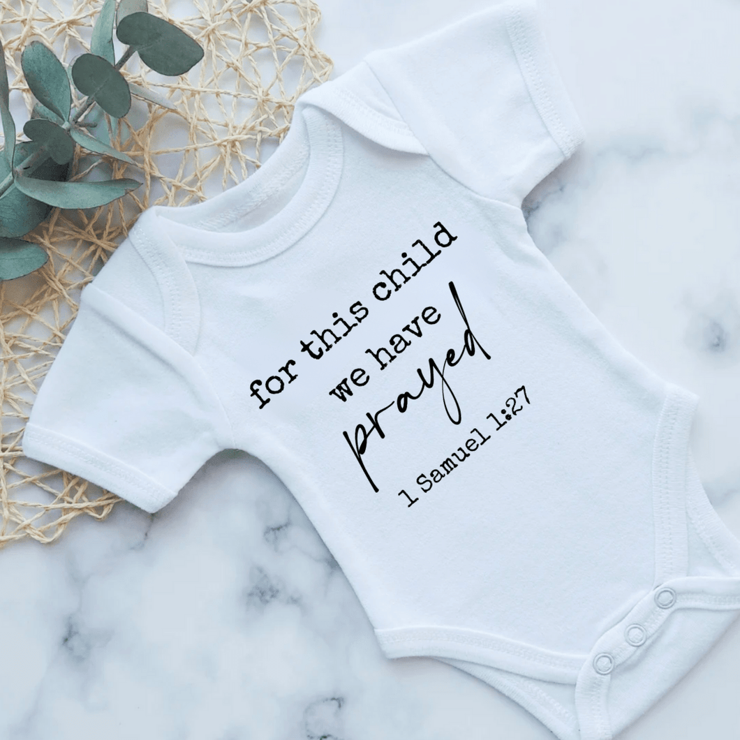 For This Child, We Have Prayed Pregnancy Announcement Onesie