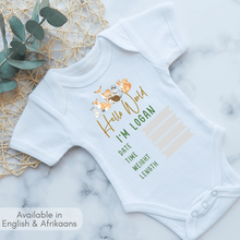 Load image into Gallery viewer, Woodlands Birth Announcement Onesie
