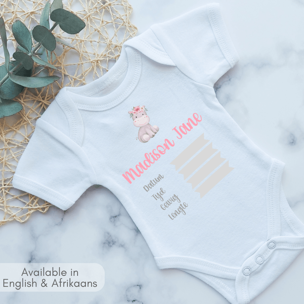 Hippo Birth Announcement Onesie