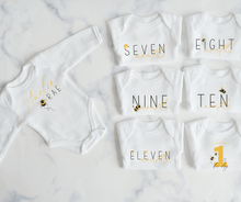 Load image into Gallery viewer, Bee Monthly Milestone Onesie Set
