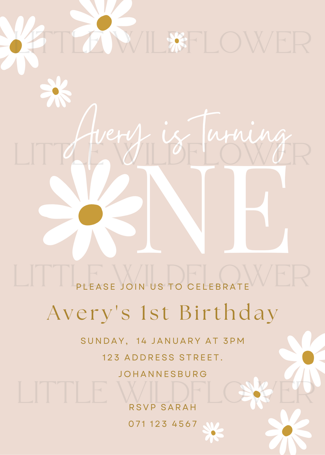 Daisy Themed Digital Invitation