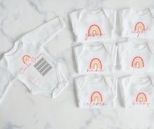 Load image into Gallery viewer, Pink Rainbow Monthly Milestone Onesie Set
