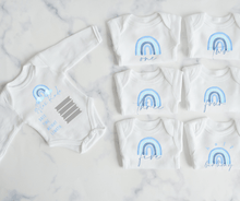 Load image into Gallery viewer, Blue Rainbow Monthly Milestone Onesie Set
