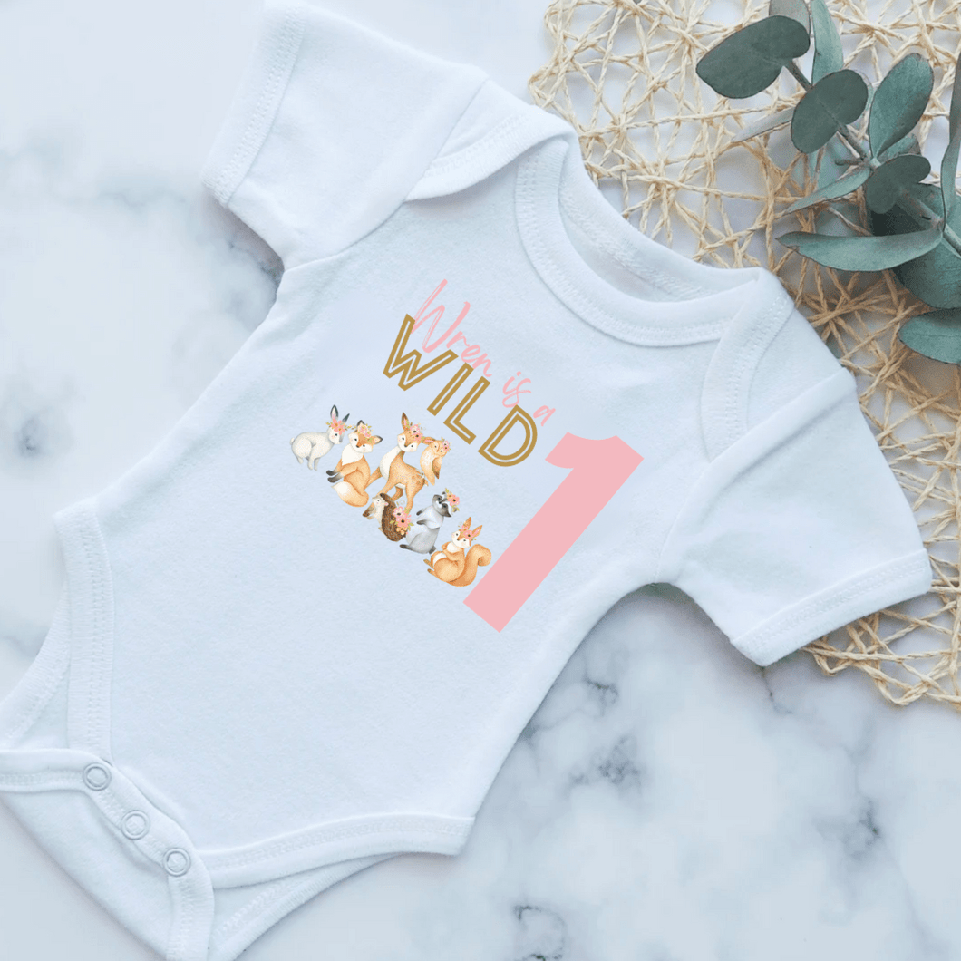 Wild One Birthday Onesie - Pink