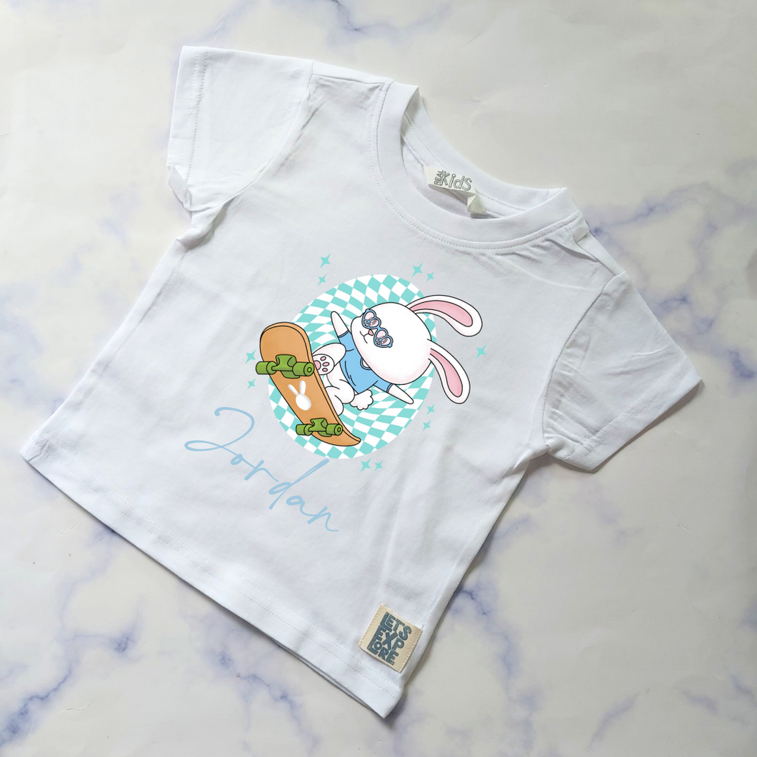 Skater Bunny Easter Kids Shirt