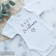 Load image into Gallery viewer, Baby Surname Pregnancy Announcement Onesie
