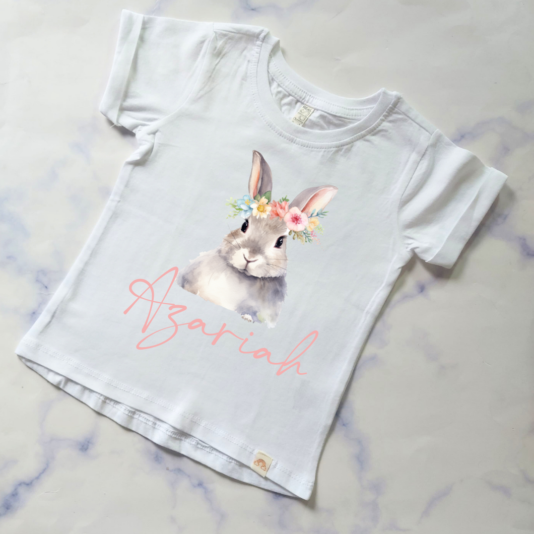 Floral Bunny Easter Kids Shirt