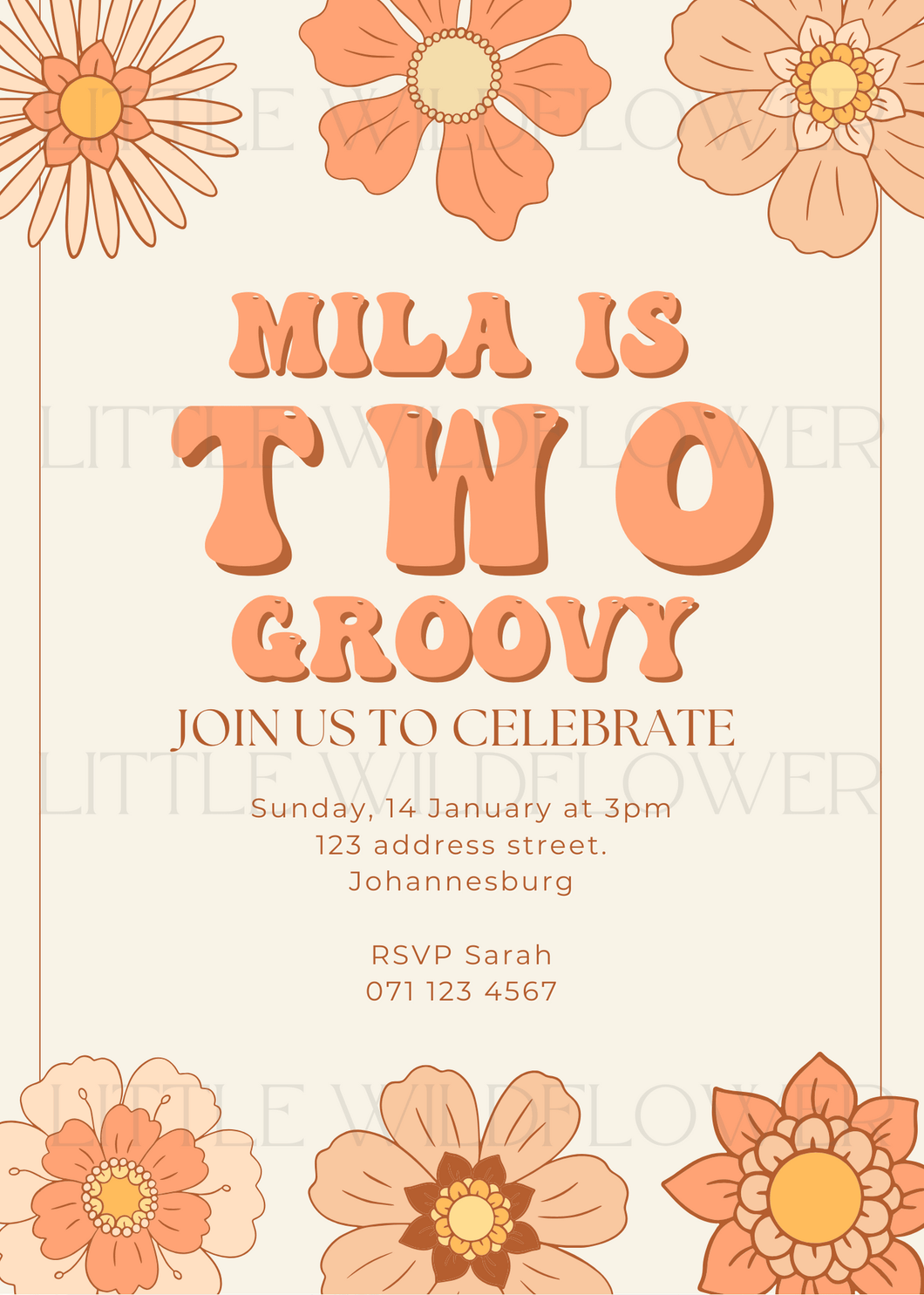 Groovy Themed Digital Invitation