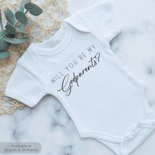 Load image into Gallery viewer, Will You Be My Godparents Onesie
