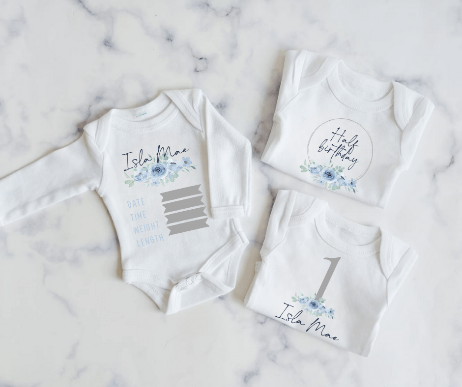 Floral Mini Monthly Milestone Onesie Set