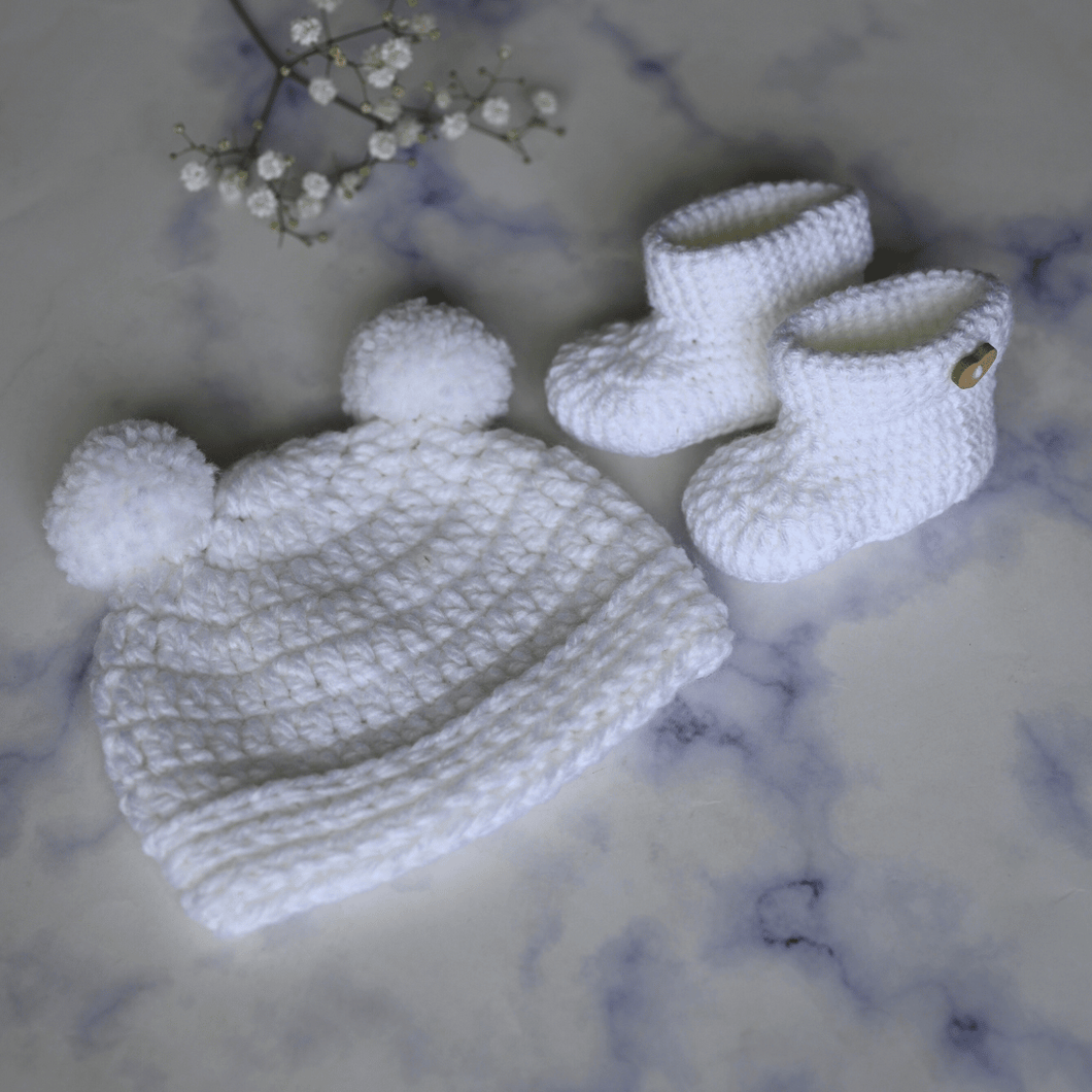 Crochet Beanie & Booties Combo