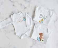 Load image into Gallery viewer, Dinosaur Mini Monthly Milestone Onesie Set
