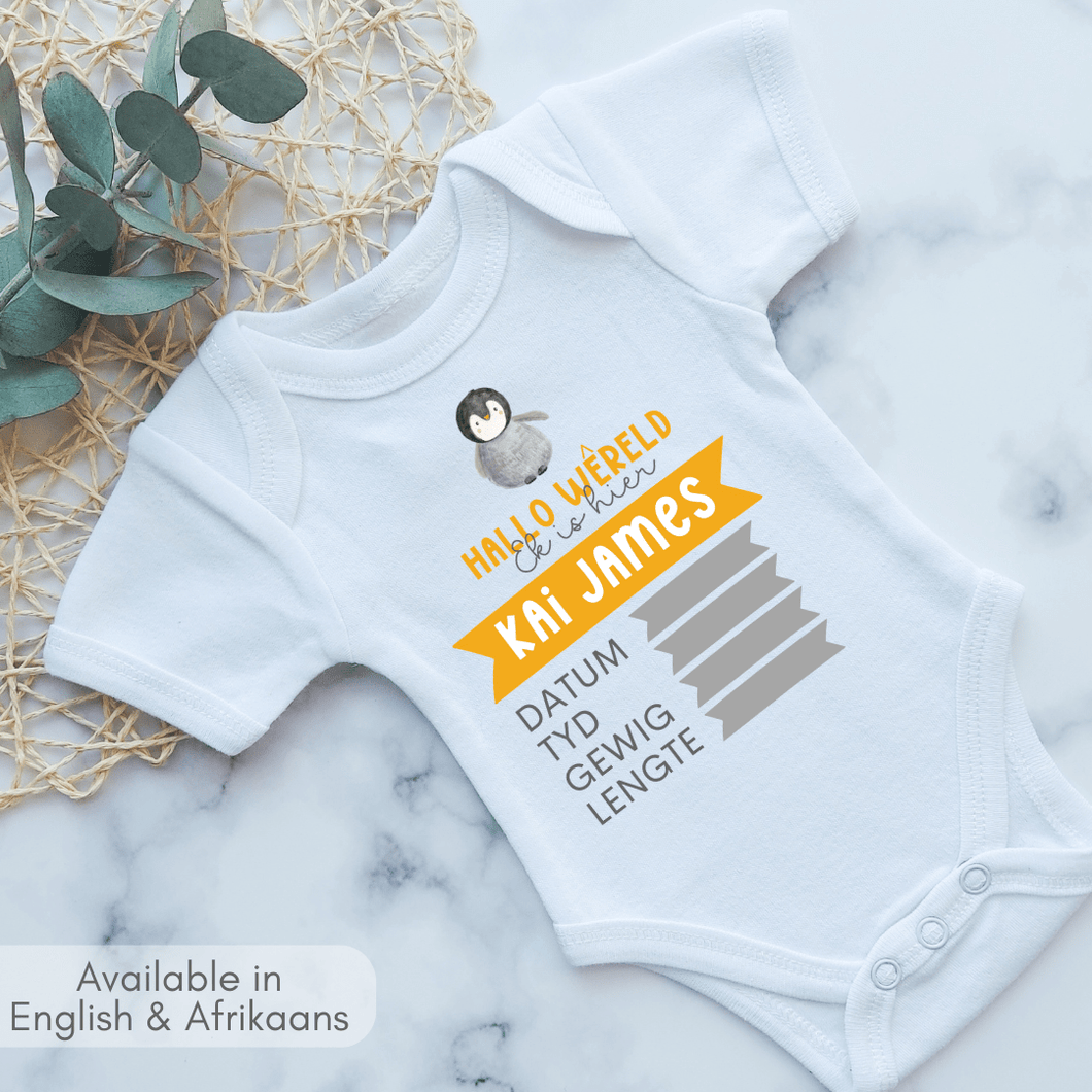 Penguin Birth Announcement Onesie