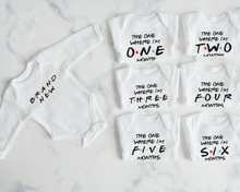 Load image into Gallery viewer, F R I E N D S Monthly Milestone Onesie Set
