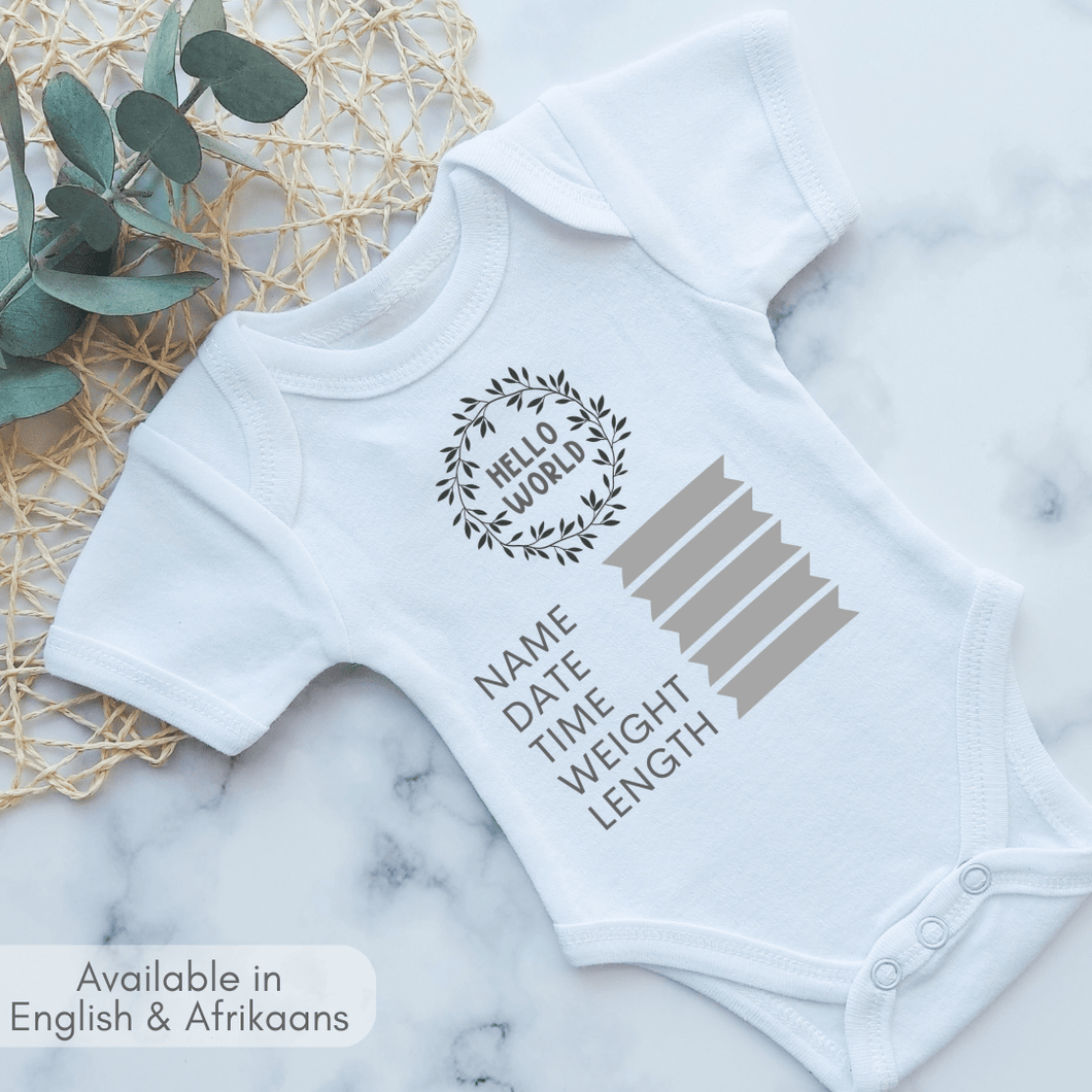 Wreath Birth Announcement Onesie